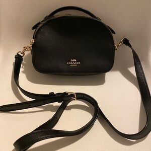 Coach Black Crossbody Bag with Gold Accents